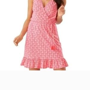 Tommy Bahama Coral Pineapple Patterned Dress, Cotton/Modal, S